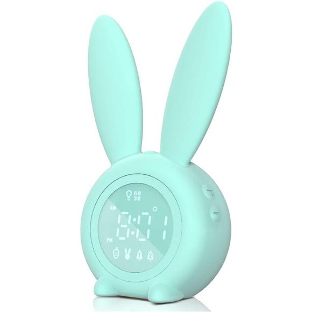 Bunny Kids Alarm Clock - Digital Wake Up Clock with Dimmable Ambient Lighting